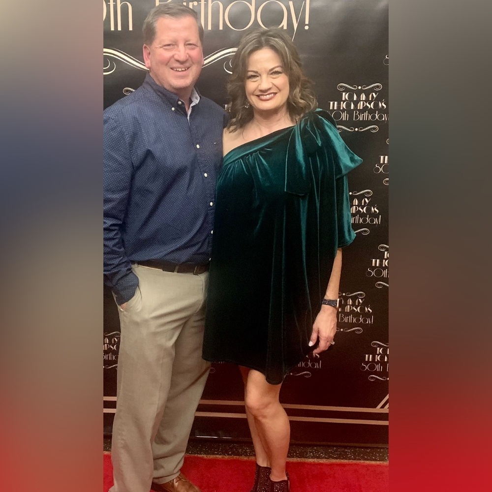 Velvet Green Off the Shoulder Dress